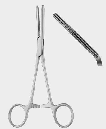 Затискач ДАРДИКА (DARDIK) атравматичний, 17 см (сm), вигнутий під кутом 45°. Бренд: Zepf (Зепф).